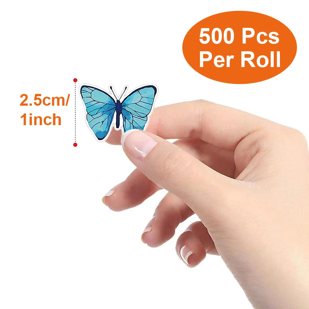 100-500pcs Butterfly Flower Sticker 8 Design Colorful Butterfly Decals Cute Stickers Party Decoration Scrapbook Stationery