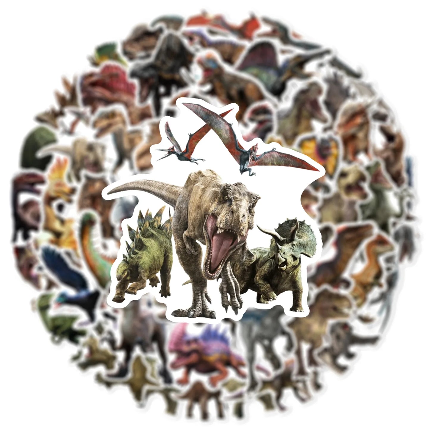 Dinosaur Stickers Pack: T-rex, Pterosaur Decals for Laptop, Guitar, Skateboard, Bike, Kids Toy