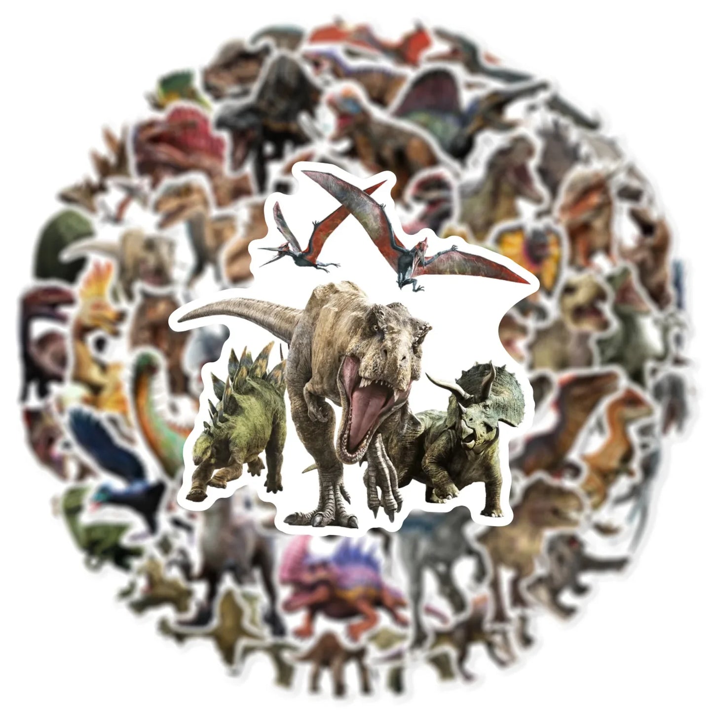Dinosaur Stickers Pack: T-rex, Pterosaur Decals for Laptop, Guitar, Skateboard, Bike, Kids Toy