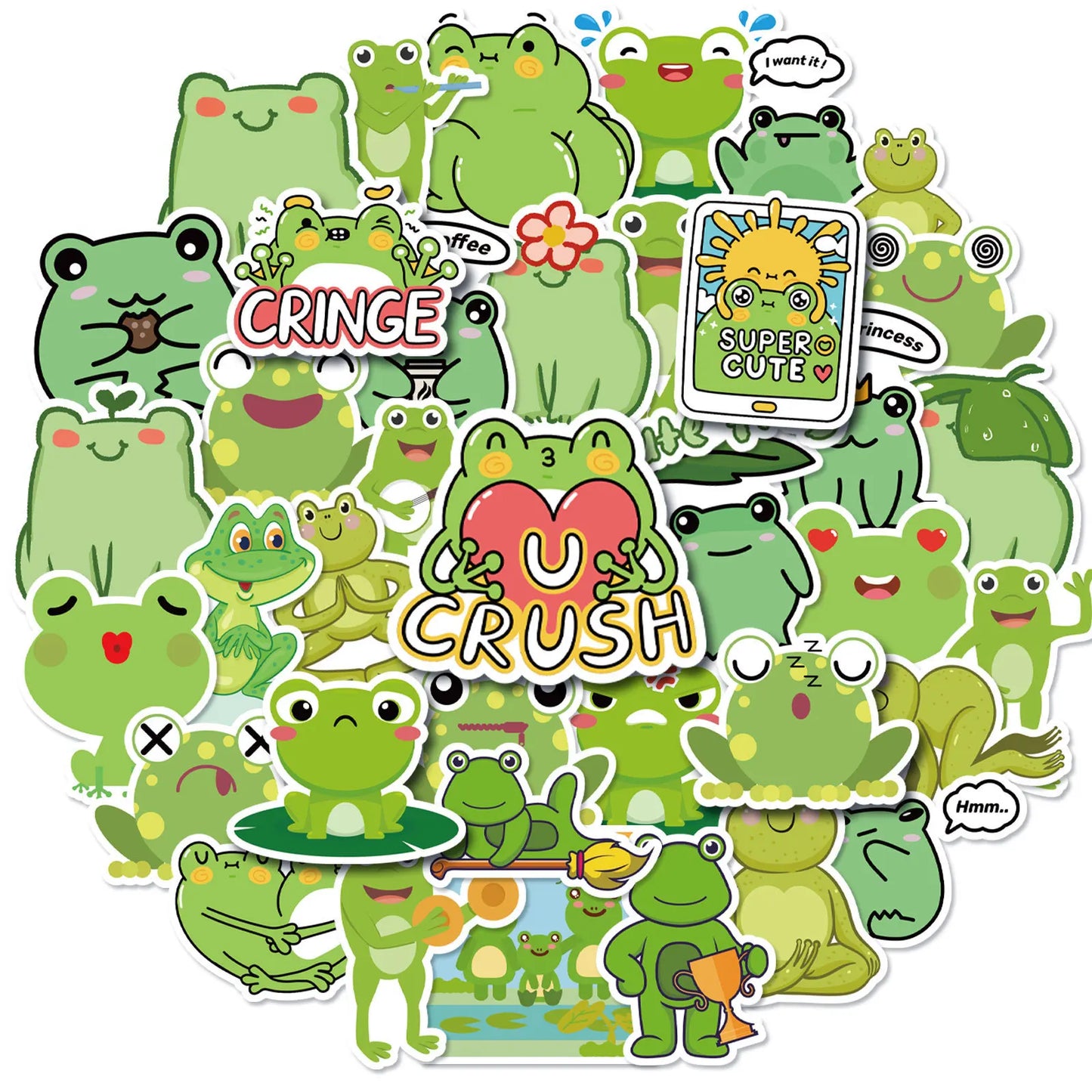 Cartoon Frog Graffiti Stickers for Helmet, Wall, Desktop Decoration