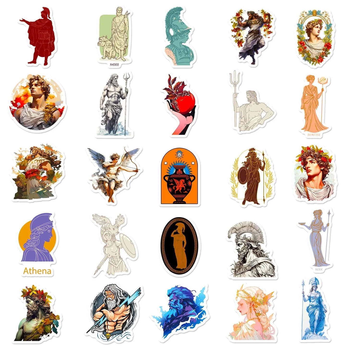 10/50pcs Cool Ancient Greek Mythology Stickers Aesthetic Character Decals DIY Stationery Phone Luggage Car Waterproof Sticker