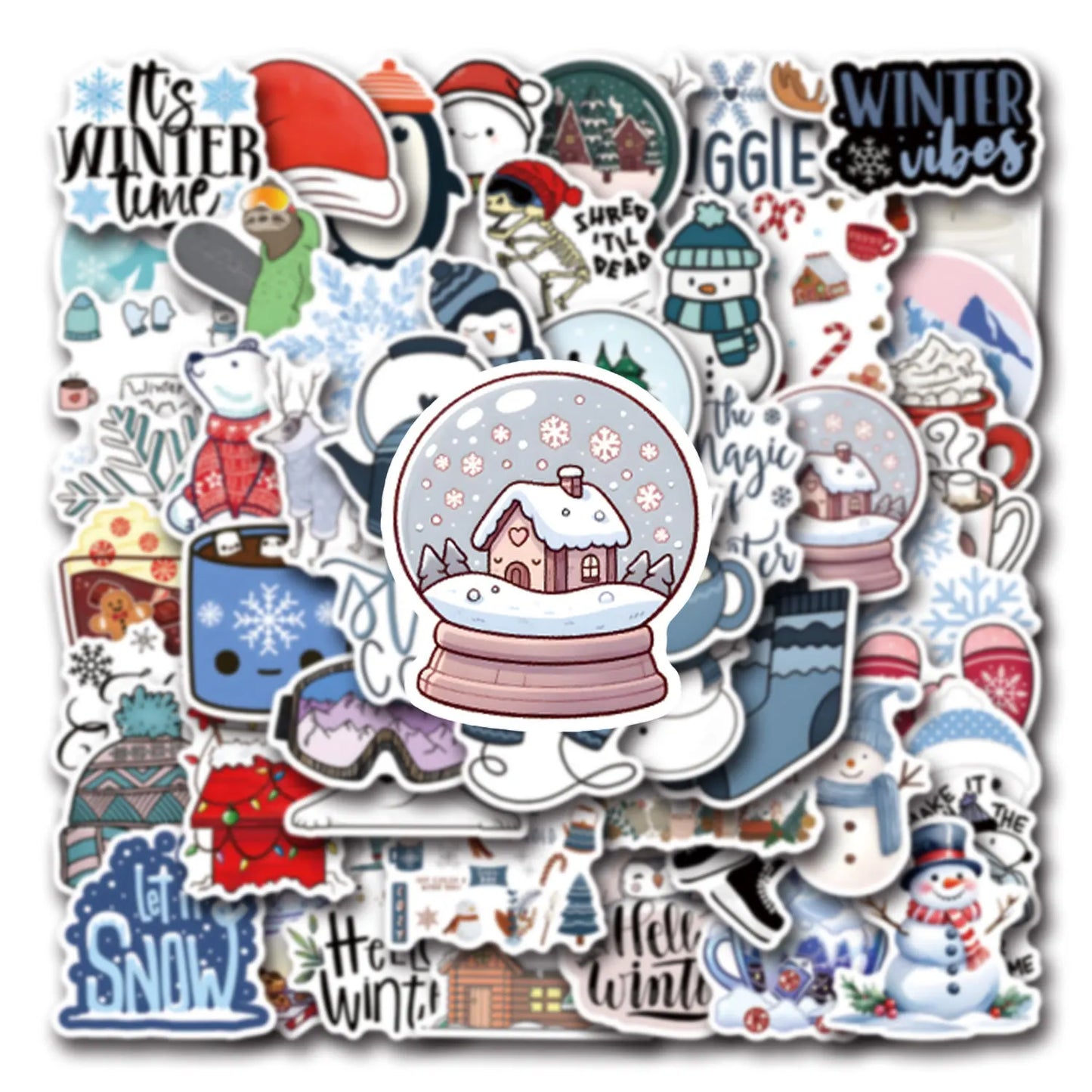 Christmas Snowman Stickers for Phone, Laptop, Luggage, Skateboard - 10/30/55PCS