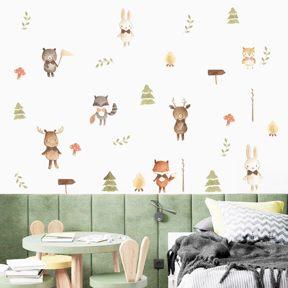 Cute Deer Nursery Wall Decals Vinyl Stickers for Kids Room Decor