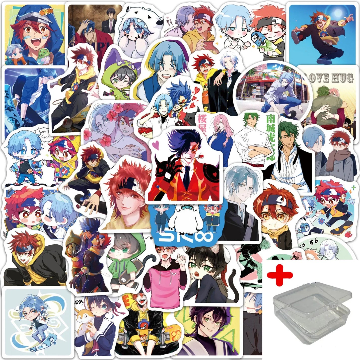 SK8 The Infinity Graffiti Stickers Pack - 50pcs for Helmet, Wall, Desktop Decoration with Storage Box