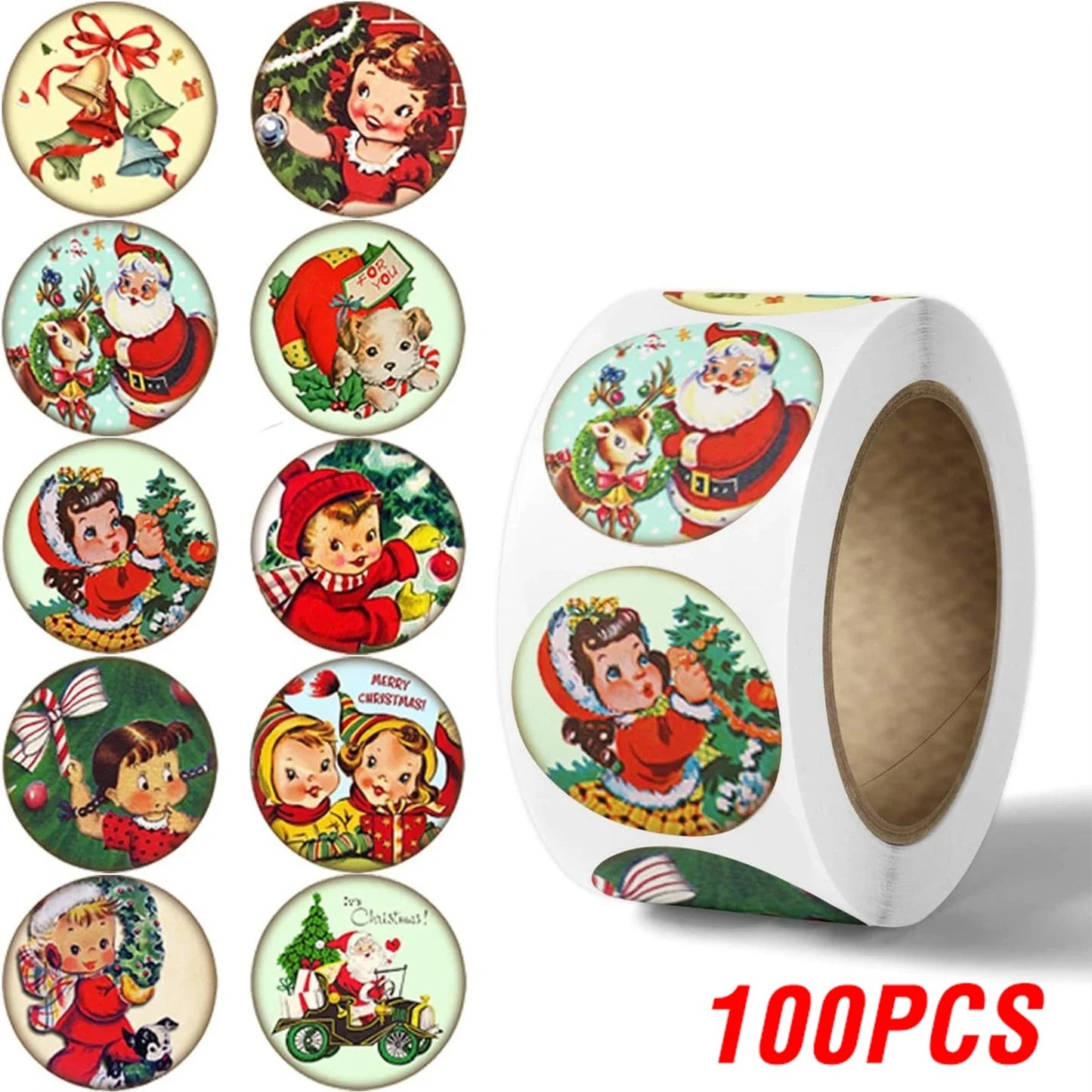 Christmas Thank You Stickers: 100-500pcs Labels Set