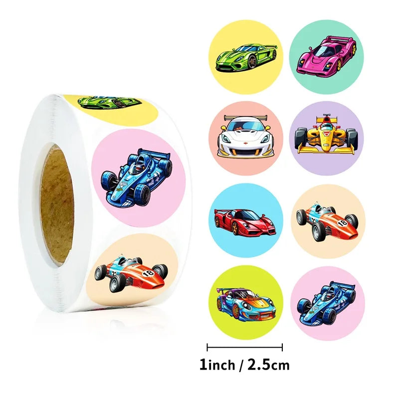500PCS Cartoon Car Stickers: Thank You Labels & DIY Decor