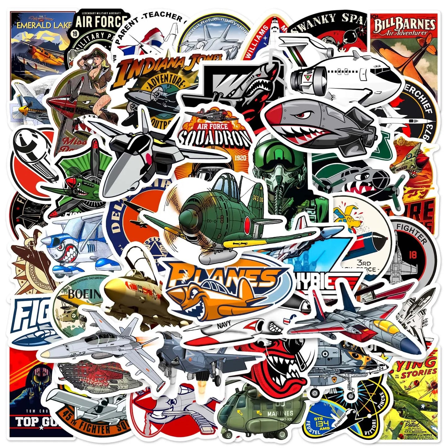 TOP GUN Stickers 10/30/50PCS Laptop Fridge Luggage Motorcycle Bike Decals Wholesale