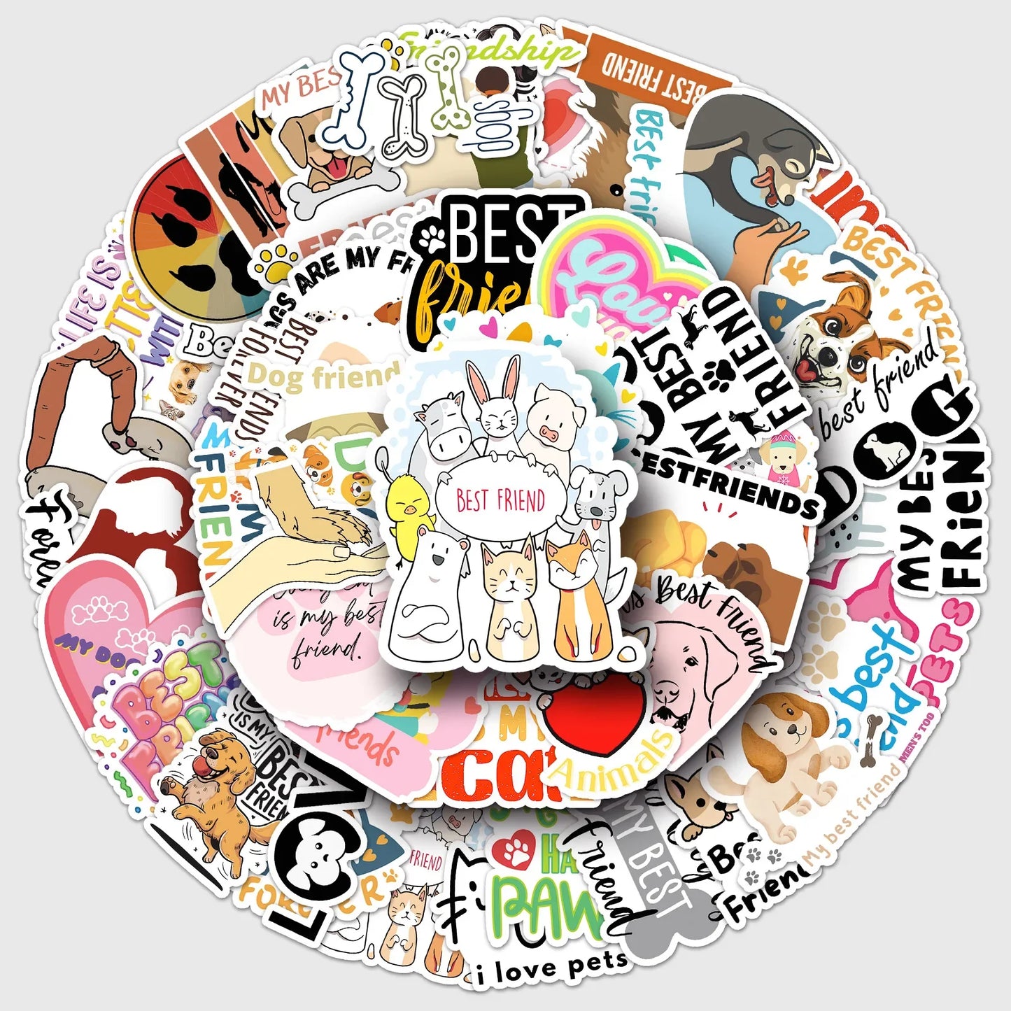 Cartoon Pets Stickers 10/30/50PCS Waterproof DIY Skateboard Notebook Decoration