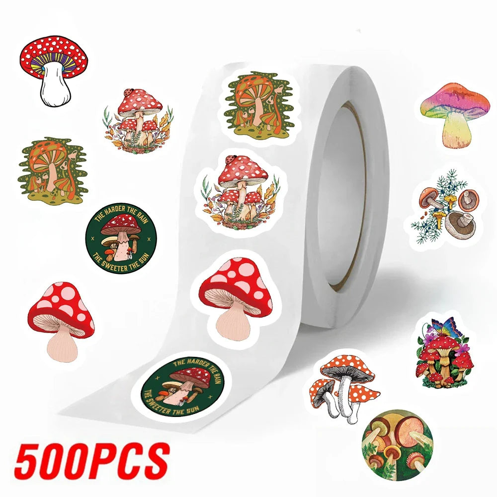 Mushroom Reward Stickers for Kids - 100-500pcs Set