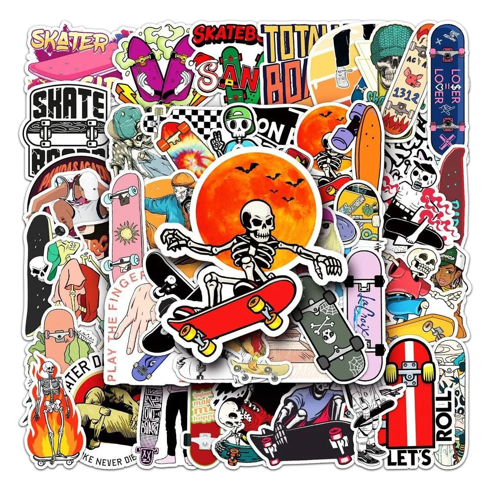 10/50PCS Sports Skateboard Stickers Laptop Bicycle Guitar Skateboard Sticker Kid DIY Graffiti Waterproof Personalized Stickers