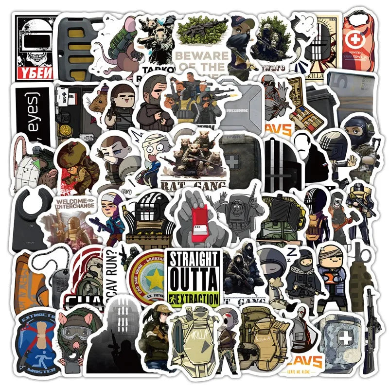 Escape From Tarkov Stickers Pack - Laptop, Phone, Car, Scooter, Water Bottle, Fridge Decor