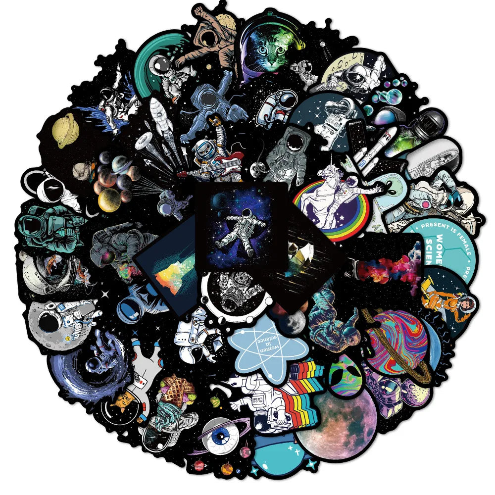 Astronaut Stickers Pack: Space Decals for Kids & Laptops