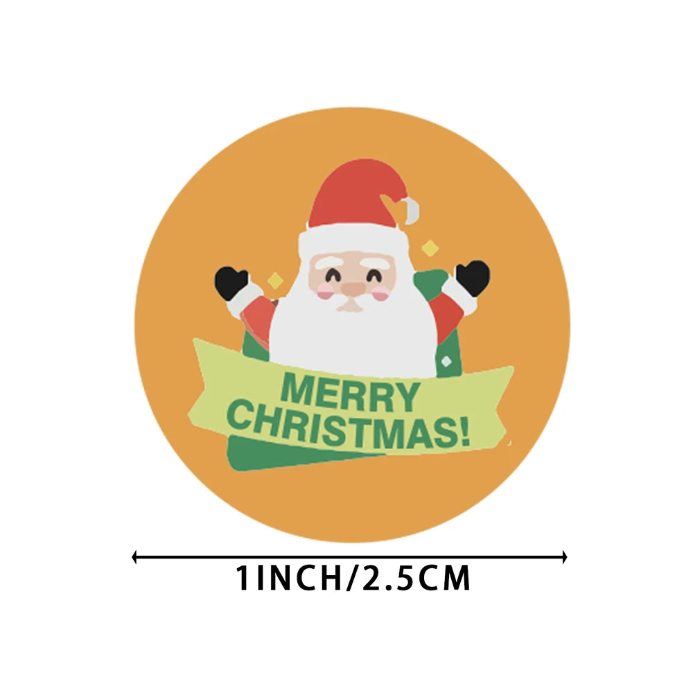 100-500pcs Merry Christmas Handmade Sticker Gift Box Package Santa Thank You Label Sealing Stickers Wedding Party Supplies