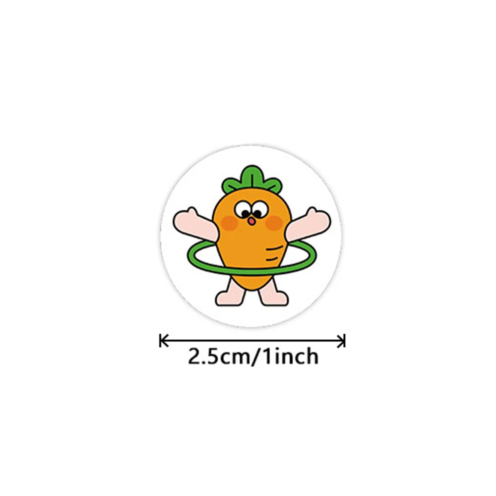 100-500pcs Cute Cartoon Stickers Children's Stickers Kindergarten Inspirational Little Red Flower Reward Roll Stickers