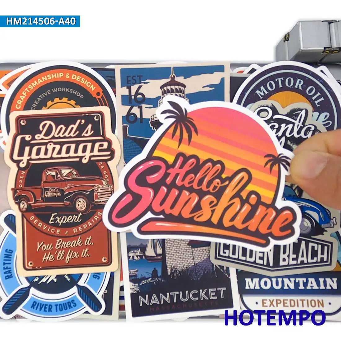 20/30/46Pieces Retro Travel Poster Art Landscape Adventure Slogan Stickers for Phone Laptop Luggage Bike Motorcycle Car Sticker