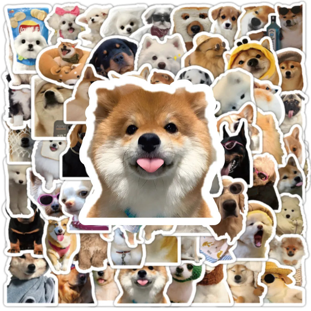 10/30/50/100PCS Cute Cartoon Dogs Meme Graffiti Stickers Kids Toys DIY Diary Laptop Stationery Suitcase Phone Bike Funny Decals