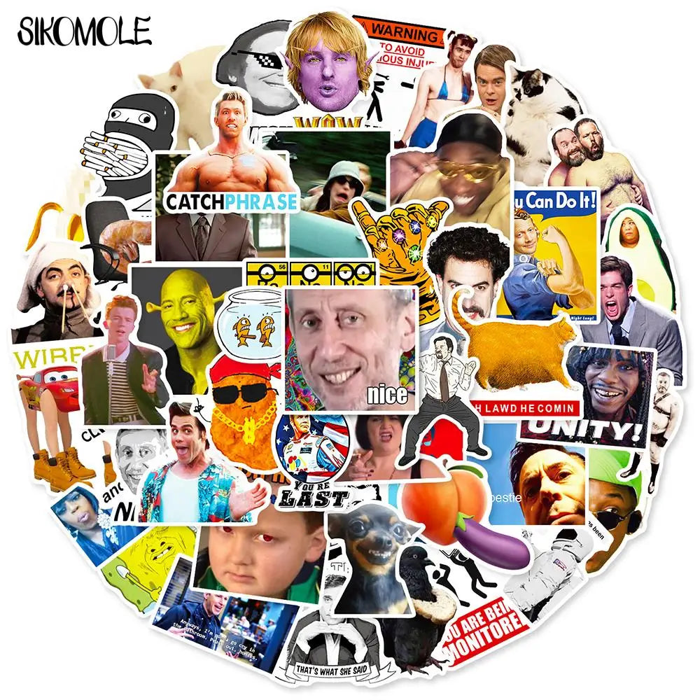 Classic Meme Stickers Pack - Laptop, Guitar, Skateboard, Fridge Decals