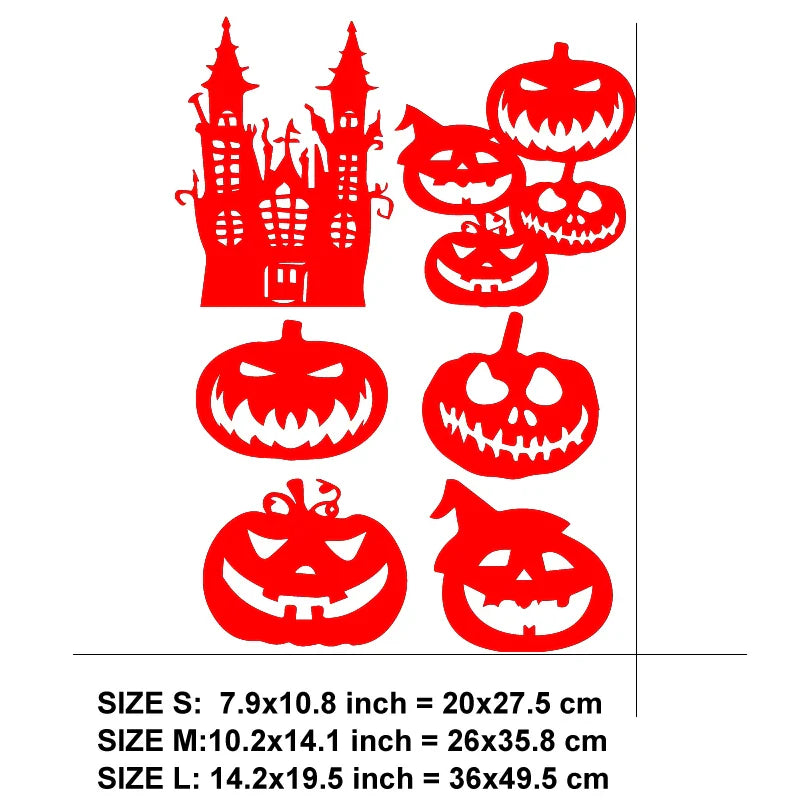 6pcs Halloween Waterproof Stickers: Castle, Pumpkin, Ghost