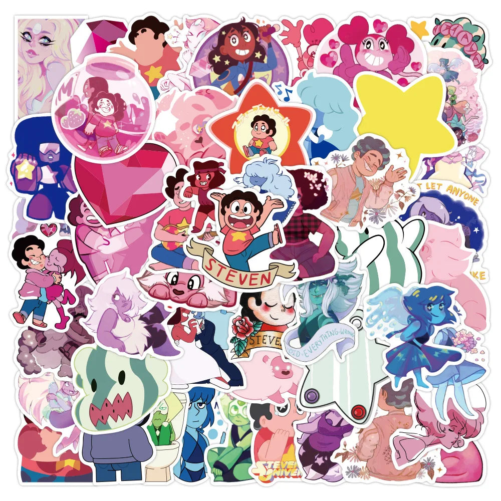 Steven Universe Stickers Pack: Cartoon Decals for Laptop, Bike, Guitar, Waterproof