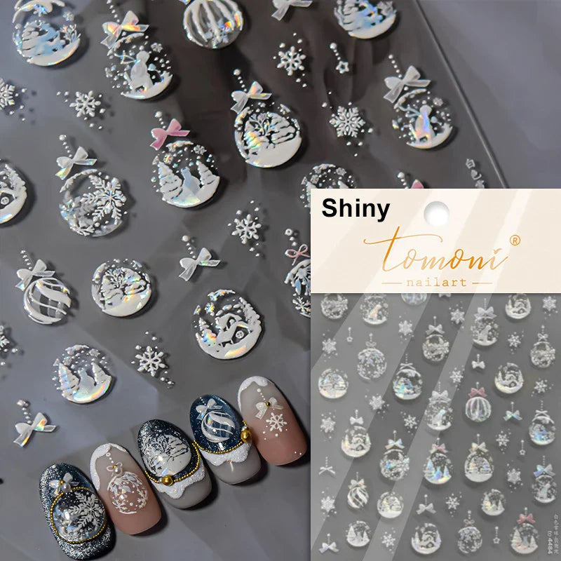 Christmas Nail Art Stickers: Elk, Gingerbread, Snowflake
