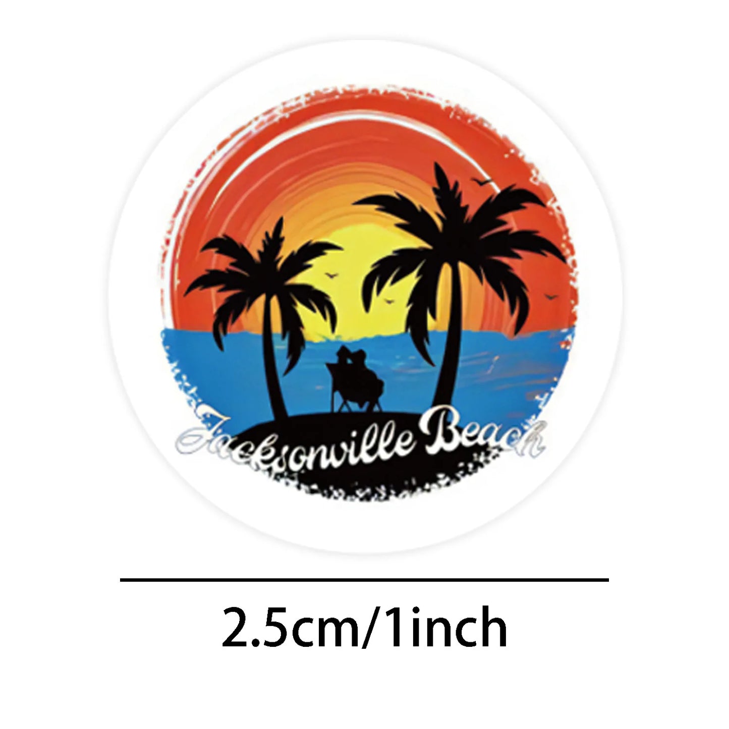 500pcs Summer Cartoon Beaches and Mushrooms Sticker Roll