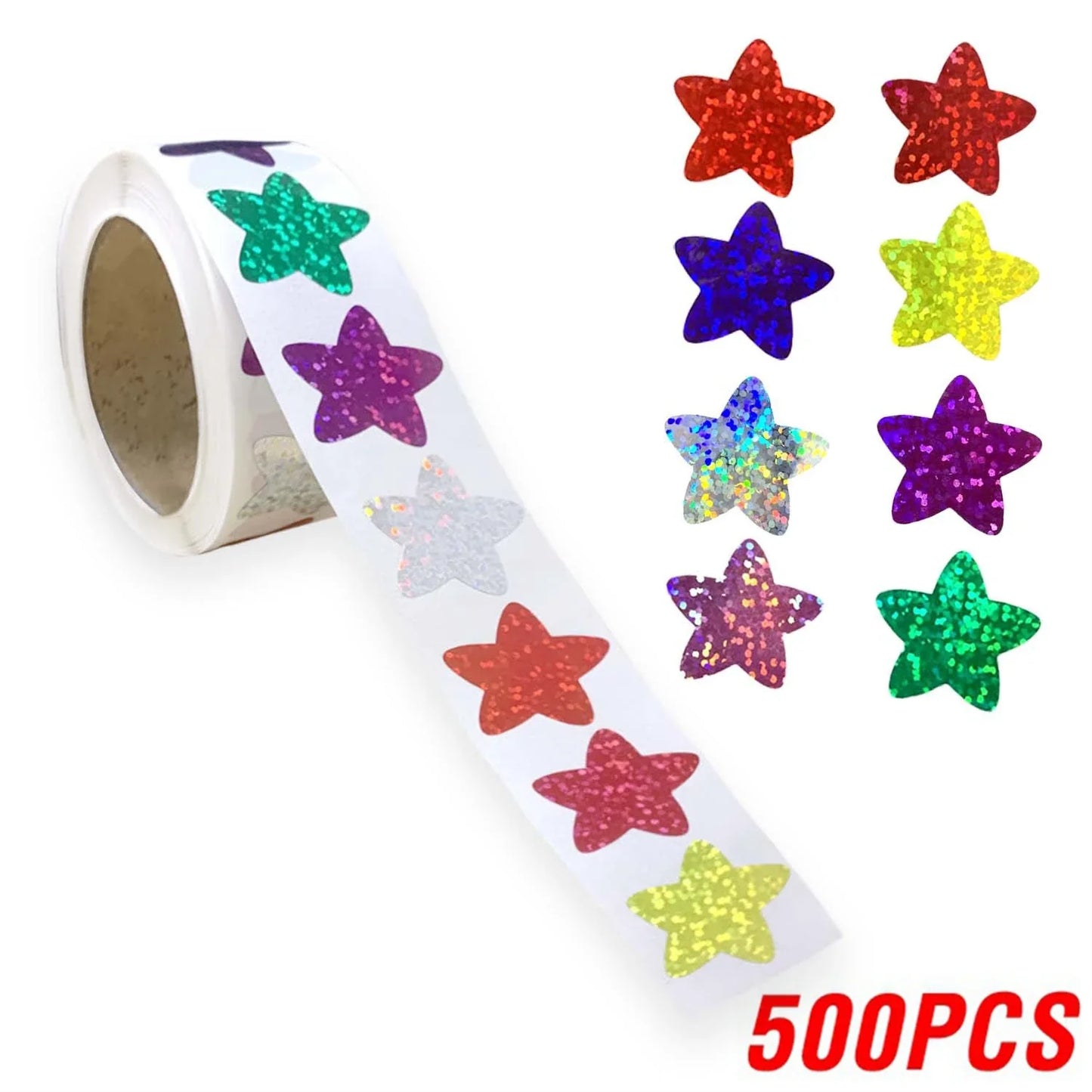 Gold Star Stickers for Kids Rewards - 100-500Pcs Holographic
