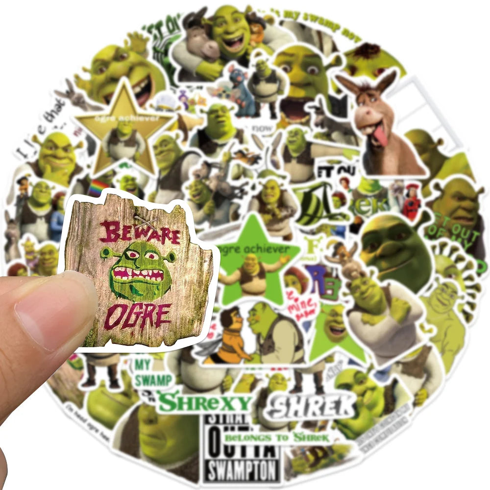 52pcs Cartoon Monster Shrek Graffiti Sticker DIY Suitcase Laptop Suitcase Guitar Star Sticker Waterproof Decals