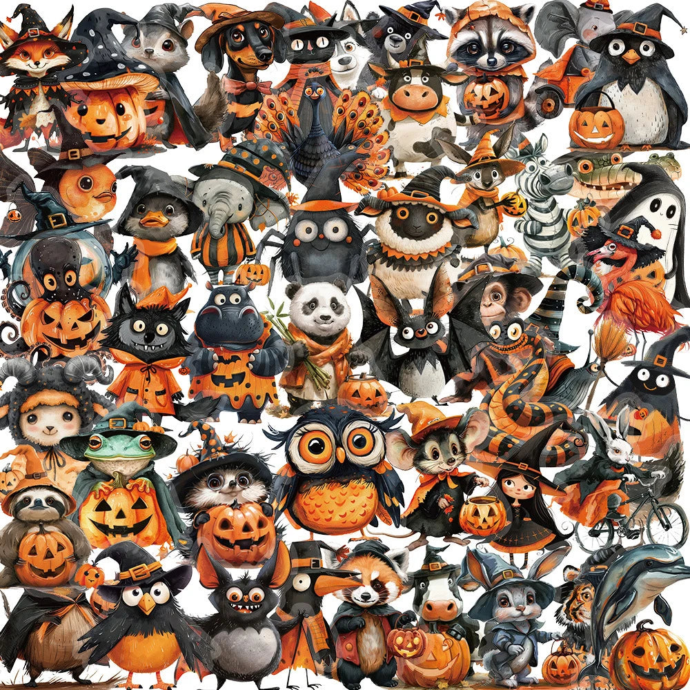Retro Animal Graffiti Stickers - 10/30/50pcs for Laptop, Phone, Skateboard, Kids Toy Decor