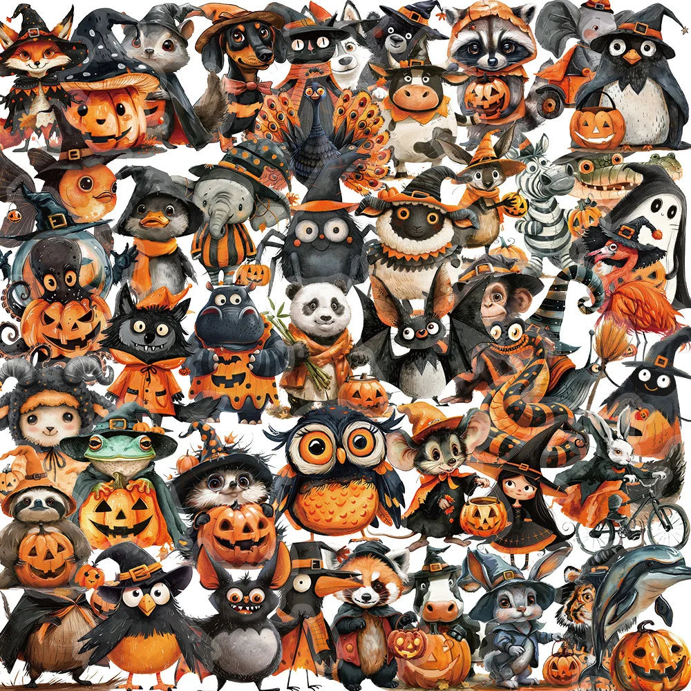 Retro Animal Graffiti Stickers - 10/30/50pcs for Laptop, Phone, Skateboard, Kids Toy Decor