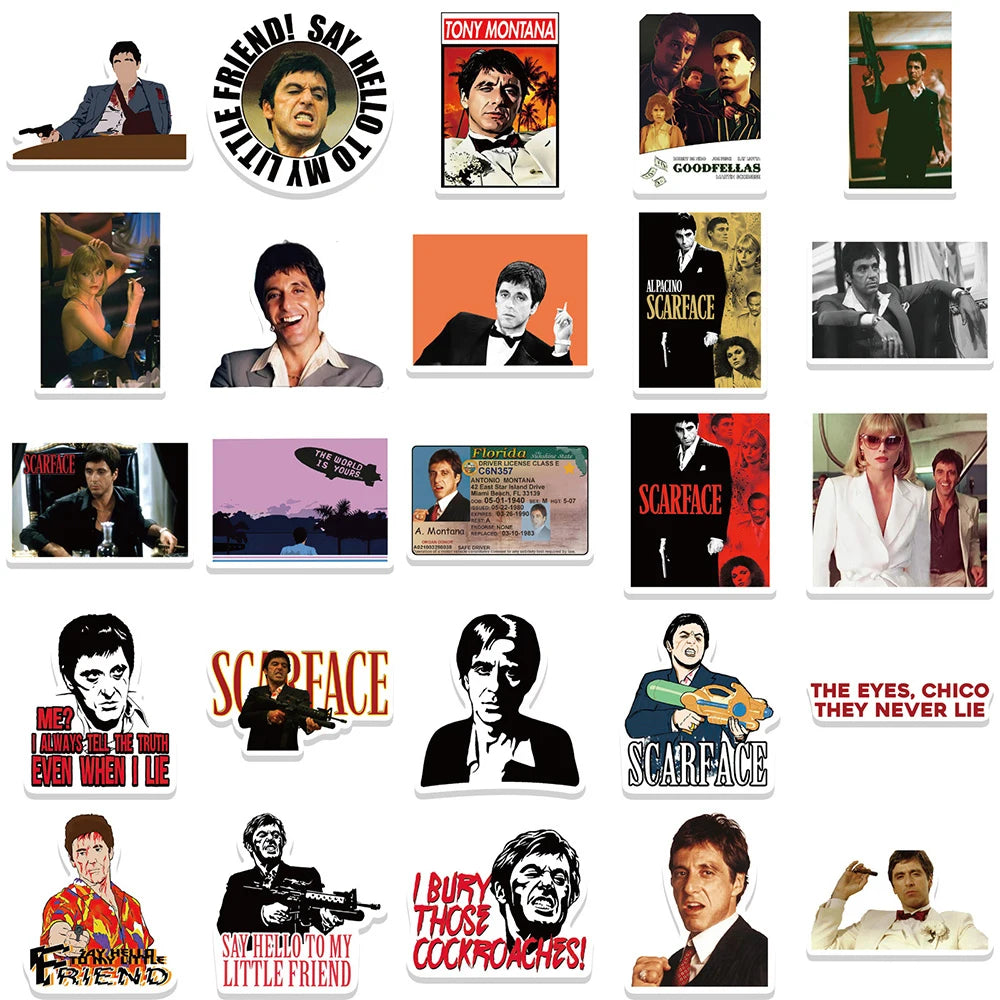 10/30/50pcs Movie Scarface Tony Montana The World Is Yours Sticker Packs