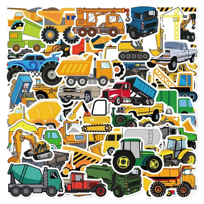 Cartoon Truck Stickers: Bedroom, Teacher, Scrapbook, Laptop, Fridge, Suitcase, Phone