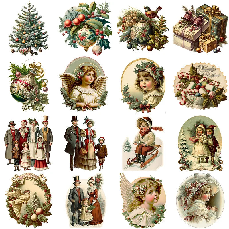 36pcs/bag New Year and Christmas series stickers and scrapbooks DIY Happy Project collage decoration