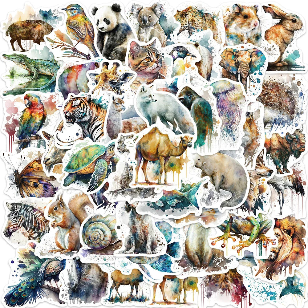 Waterproof Cute Animal Stickers for Laptop, Guitar, Luggage, Skateboard, Phone, Car - 10/30/50PCS
