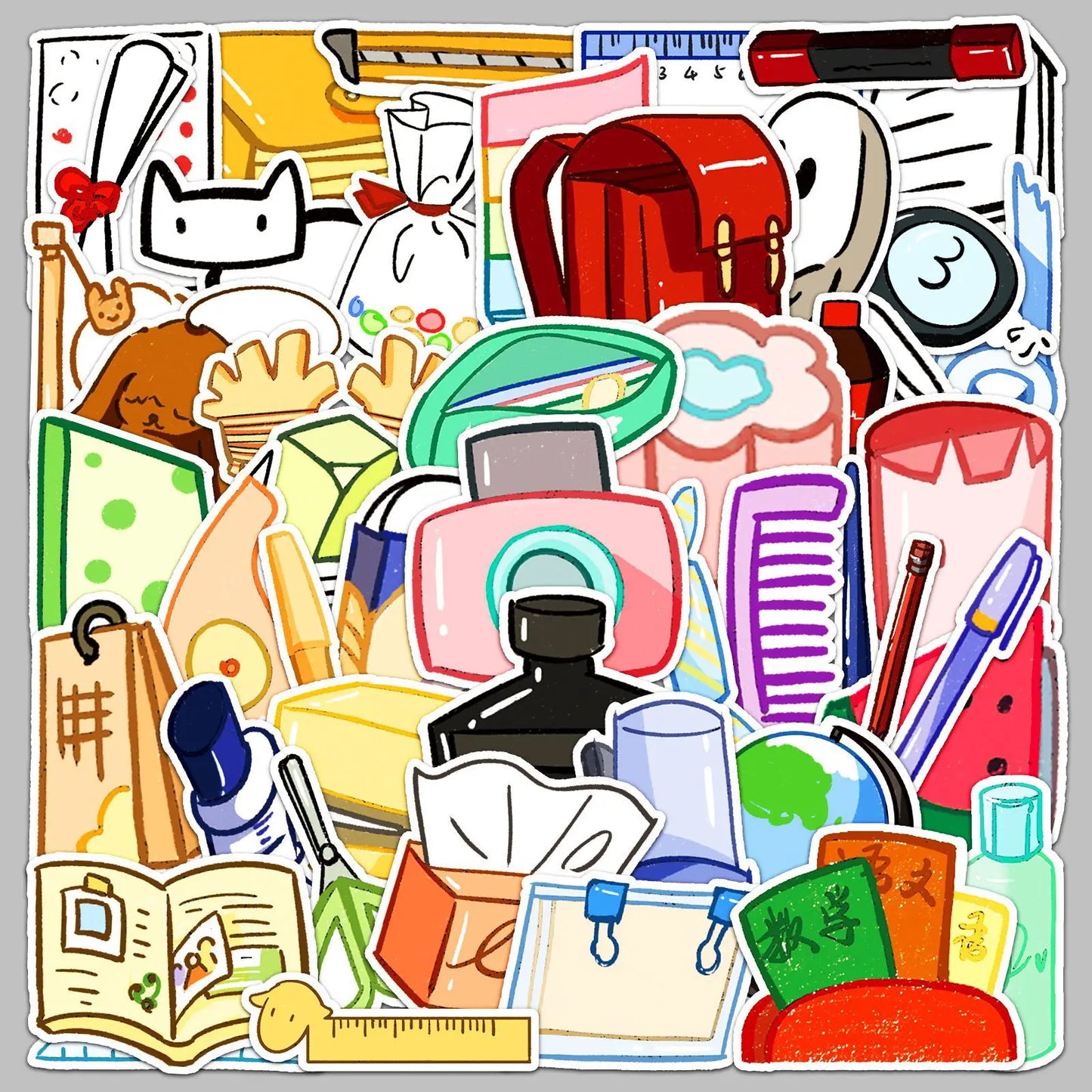 50pcs Creative Cartoon Graffiti Stickers for Helmet, Desktop, Wall Decoration, DIY