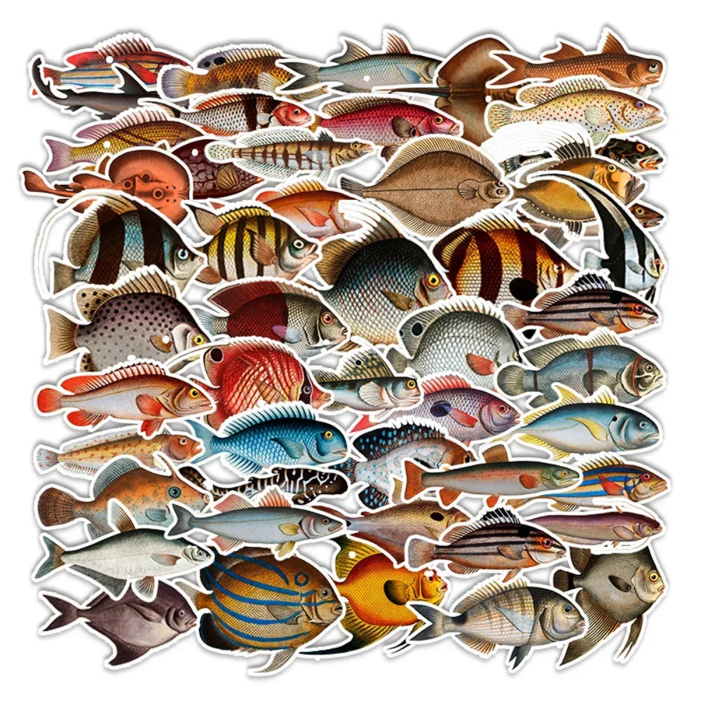 Aesthetic Ocean Fish Stickers for Laptop, Phone, Water Bottle