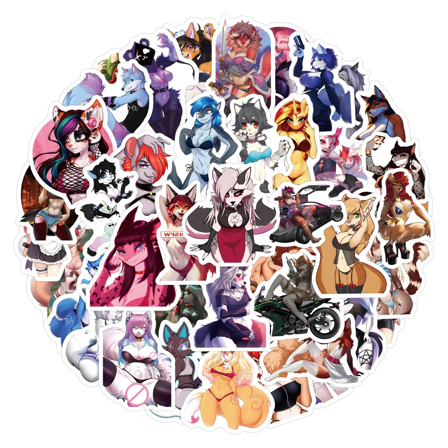 Furry Animal Stickers: Cute Cartoon Decals (10/30/60PCS)