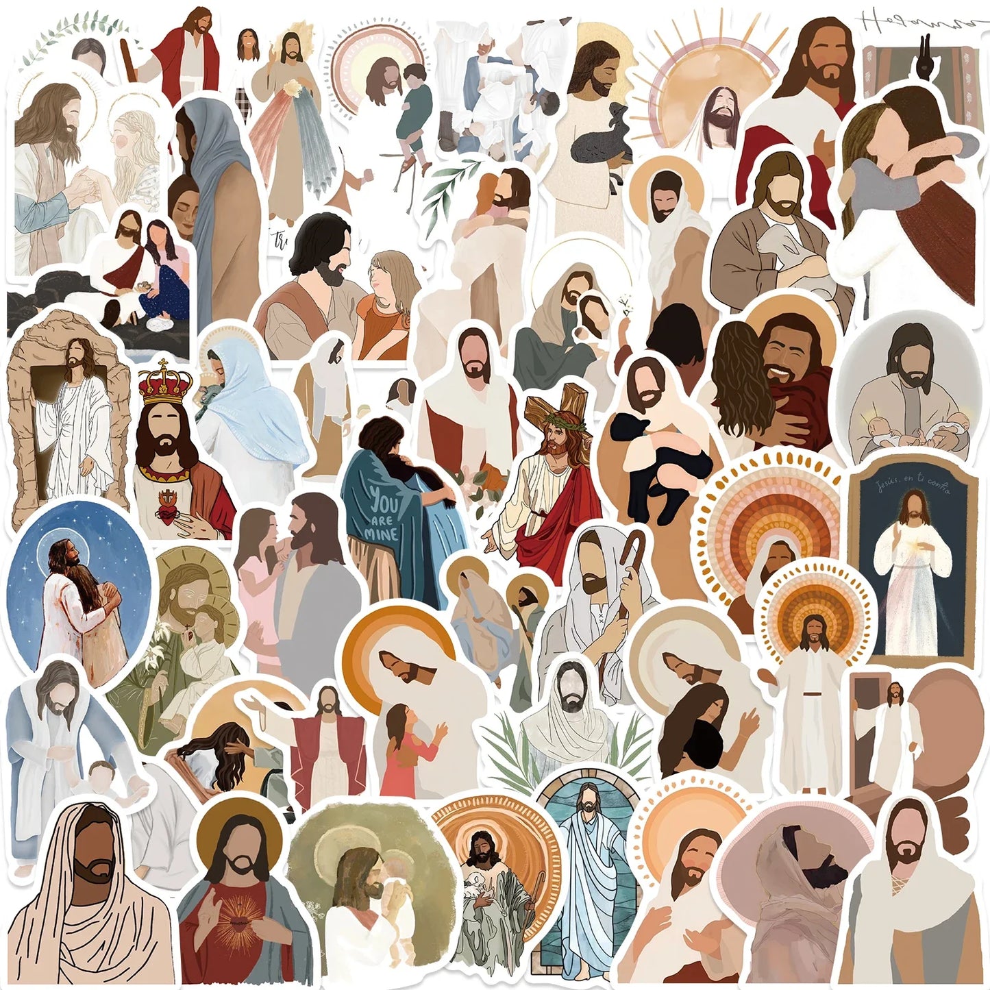 52 Christian Jesus Stickers: Waterproof for Phone, Laptop, Car