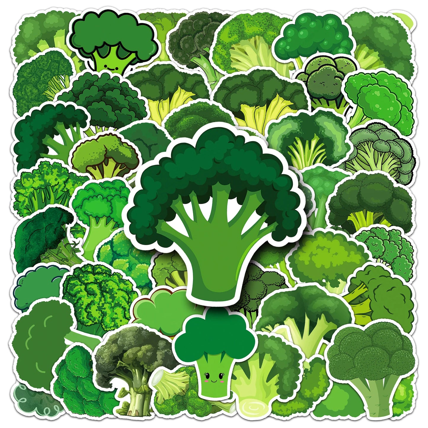 50 Funny Broccoli DIY Motor Helmet Car Home Waterproof Stickers