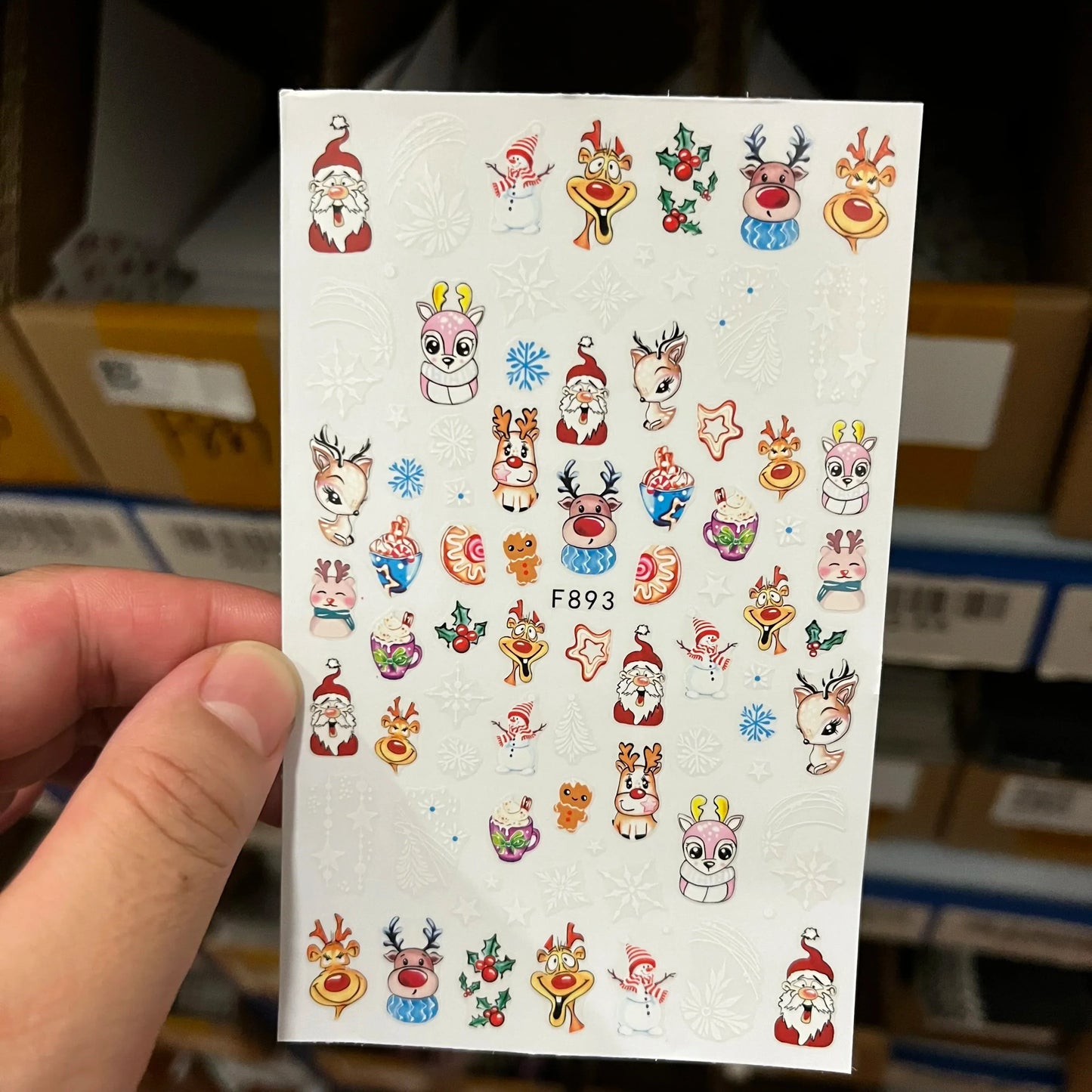 Christmas Penguin Nail Art Stickers 3D Santa Deer Decals
