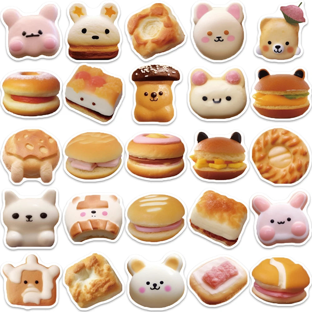 10/30/50PCS Cute Animal Cookie Stickers Funny Decals Toys DIY Notebook Phone Guitar Luggage Bike Kids Toys Cartoon Sticker Gift