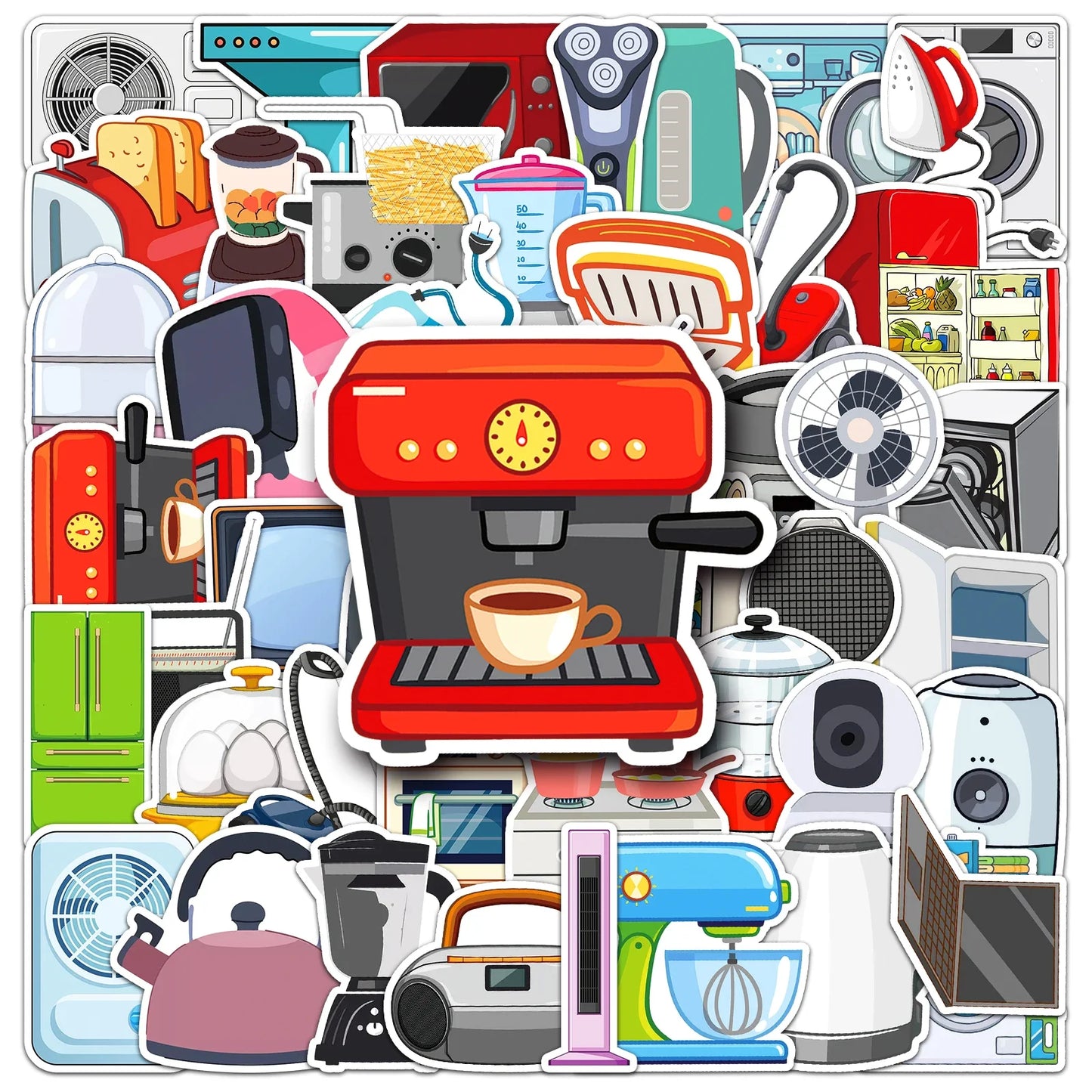 50Pcs Cartoon Waterproof Vinyl Stickers for Furniture, Skateboard, Snowboard