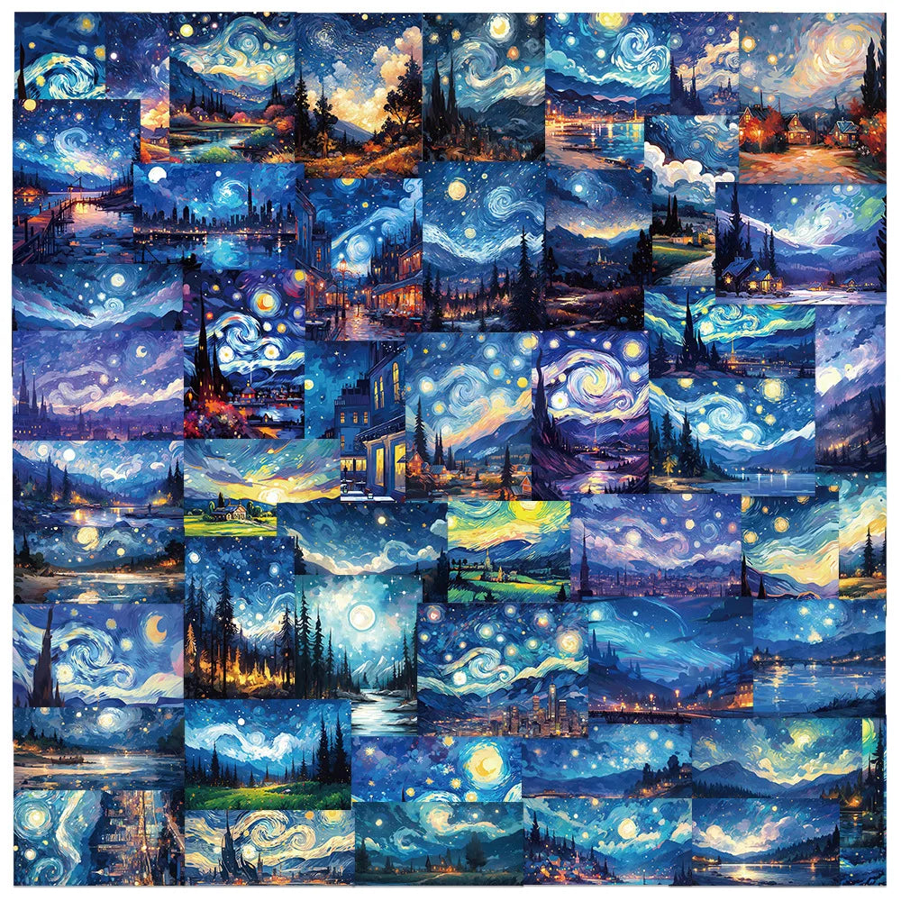 Starry Sky Stickers 10/25/50pcs for Scrapbook, Luggage, Water Bottle, Phone, Laptop, Guitar