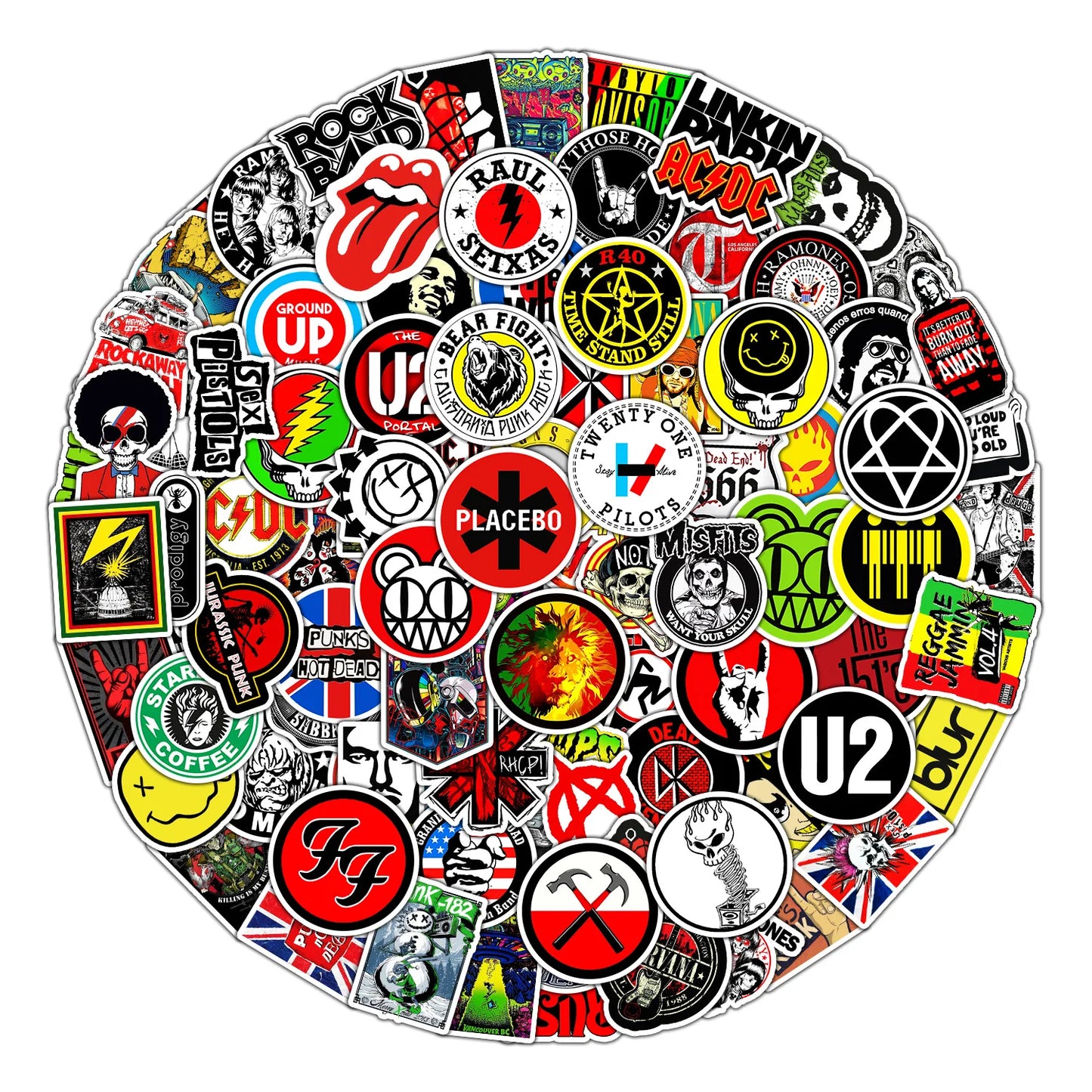 100pcs Twenty One Pilots Band Stickers Waterproof Decals
