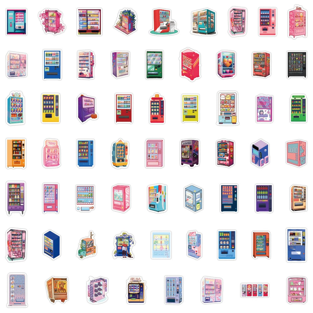 10/30/50pcs Cartoon Vending Machine Anime Stickers Laptop Motorcycle Phone Car Skateboard Motorcycle Waterproof Sticker Decals
