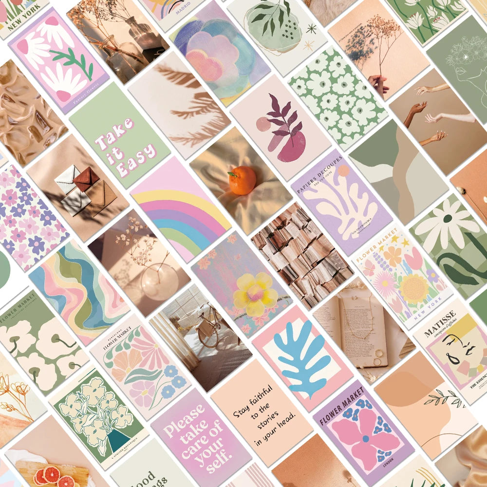 50pcs Danish Journal Landscape DIY Aesthetic Decorative Stickers for Children Stationery