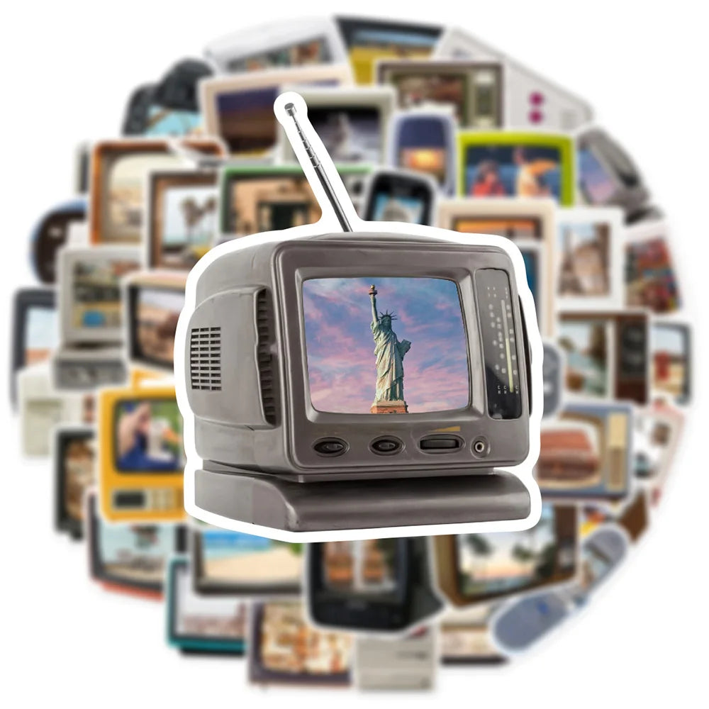 10/30/50pcs Retro Equipment Phone CD Tape Computer Stickers Vintage Decals Laptop Motorcycle Luggage Car Waterproof Sticker Toy