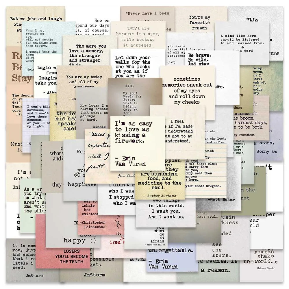 Vintage Wisdom Quote Stickers - 60/120PCS Retro Decals for DIY, Scrapbook, Phone, Laptop, Bike