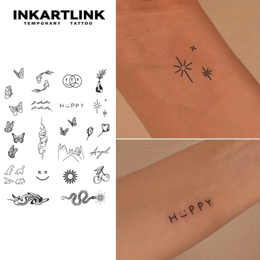 Mini pattern Temporary Tattoo,Lasts To 15 Days New Technology Magic Waterproof Semi Permanent Sticker.