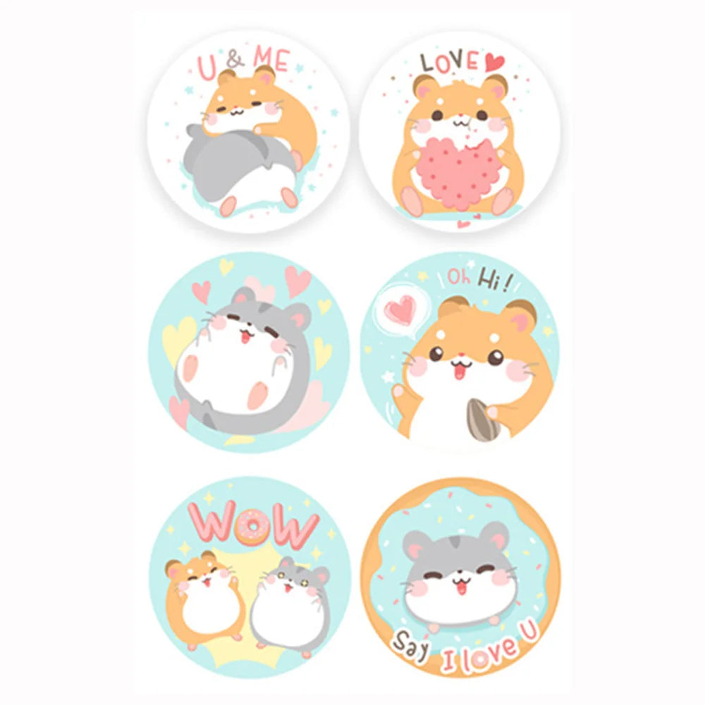 100-500pcs Cartoon Animal Label Thank You Stickers Sealing Label For Business Handmade Baking Cake Party Gift Decoration Sticker