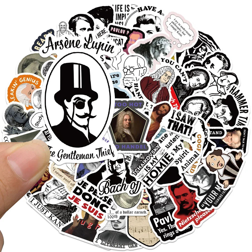 50pcs Funny Famous Person Meme Celebrity Stickers Water Bottle Sticker Luggage Laptop Guitar Phone Waterproof Vinyl Decals